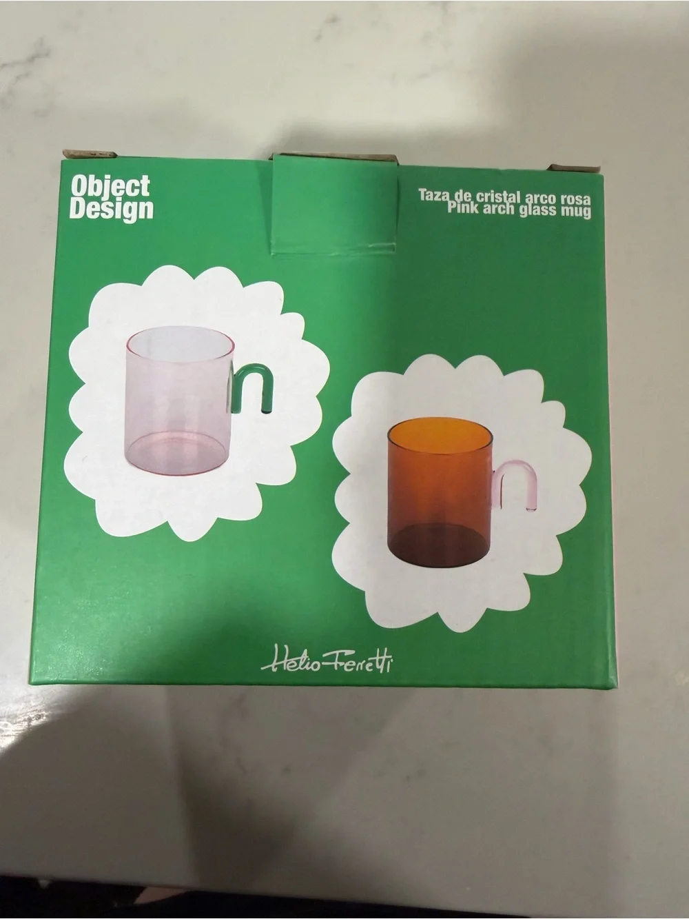 NWT Pink Arch Glass Mug